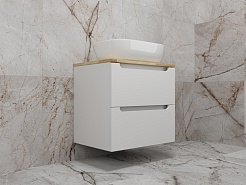 Style Line Тумба под раковину Бали 60 подвесная белый софт – фотография-3